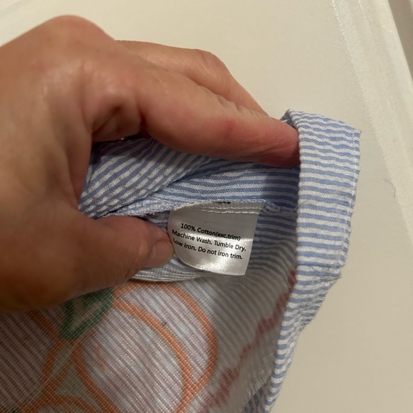 Lil’ Cactus Light Blue Seersucker Pumpkin Yoke Dress NWT.  18-24 months - Picture 5 of 6